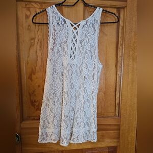 American Eagle Outfitters Cream Lace Top
